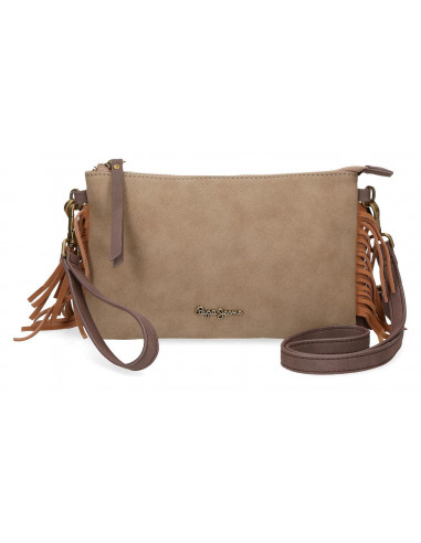 BOLSO DE MANO-BANDOLERA PJL FRINGE TAUPE